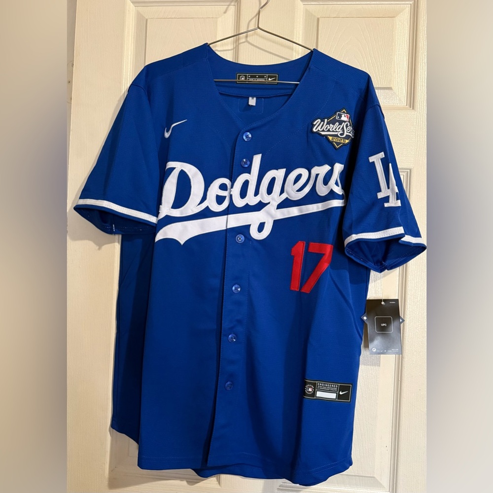 ⚾️🧢Nike Blue Dodgers Jersey with Red and White Accents